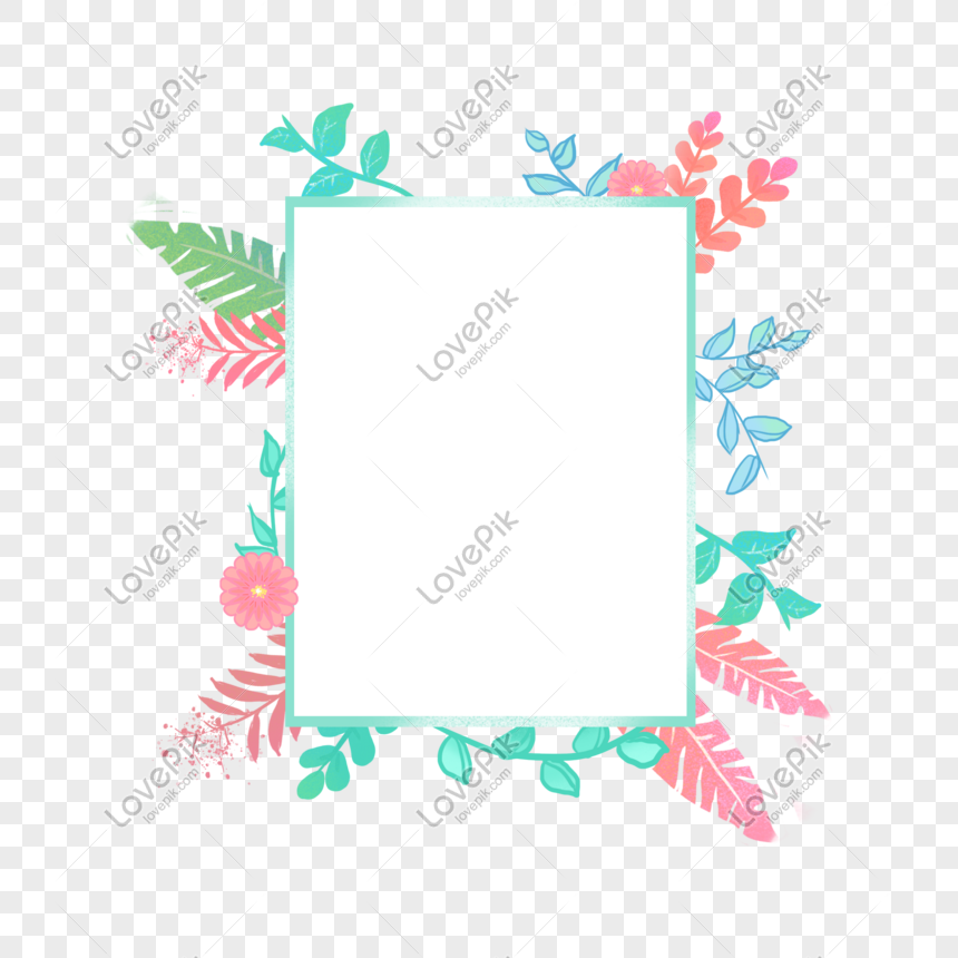 Cute Plant Leaves Border Elements Image, Plant, Flower, Grass PNG ...