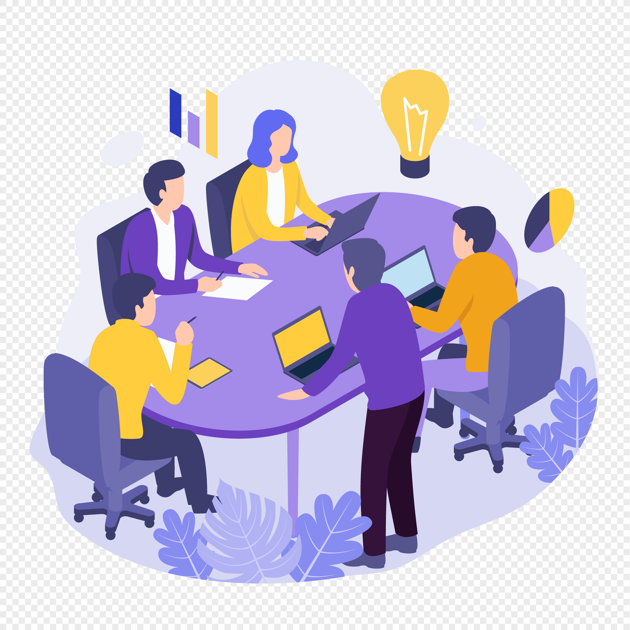 Office meeting scene, business illustration png image_picture free ...