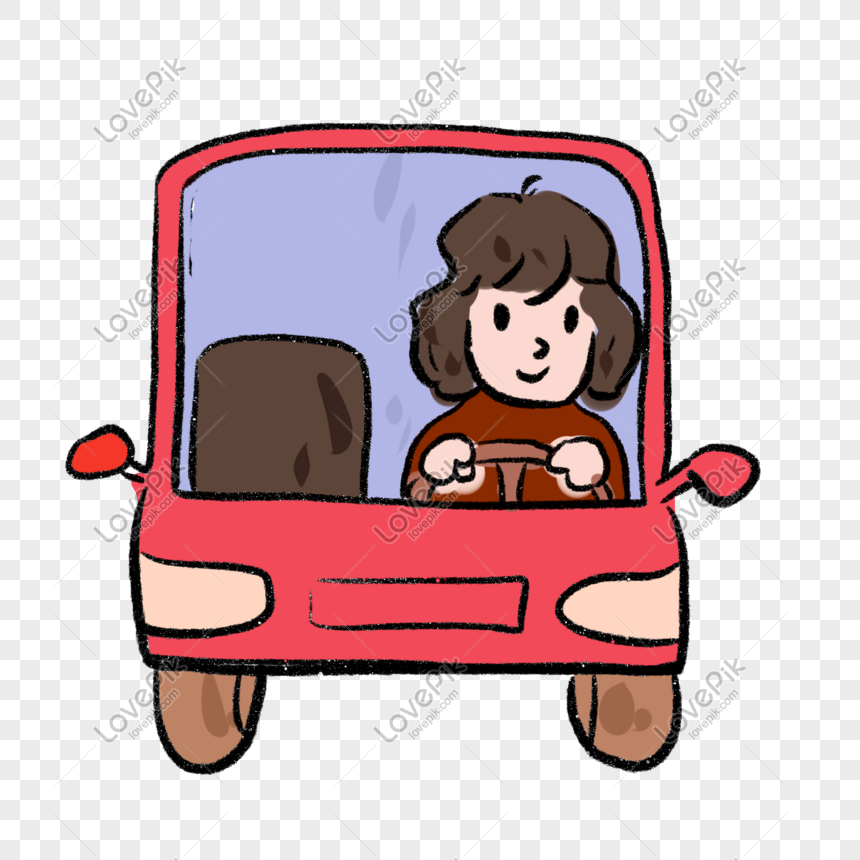 Hand Drawn Girl Driving Red Car Cartoon Comic Element PNG Free Download And  Clipart Image For Free Download - Lovepik | 401536513