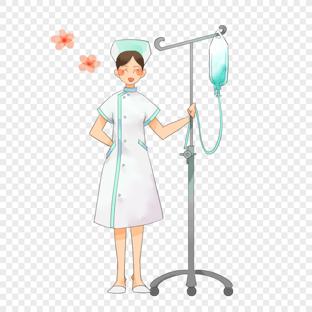 Медсестра нарисованная с капельницей