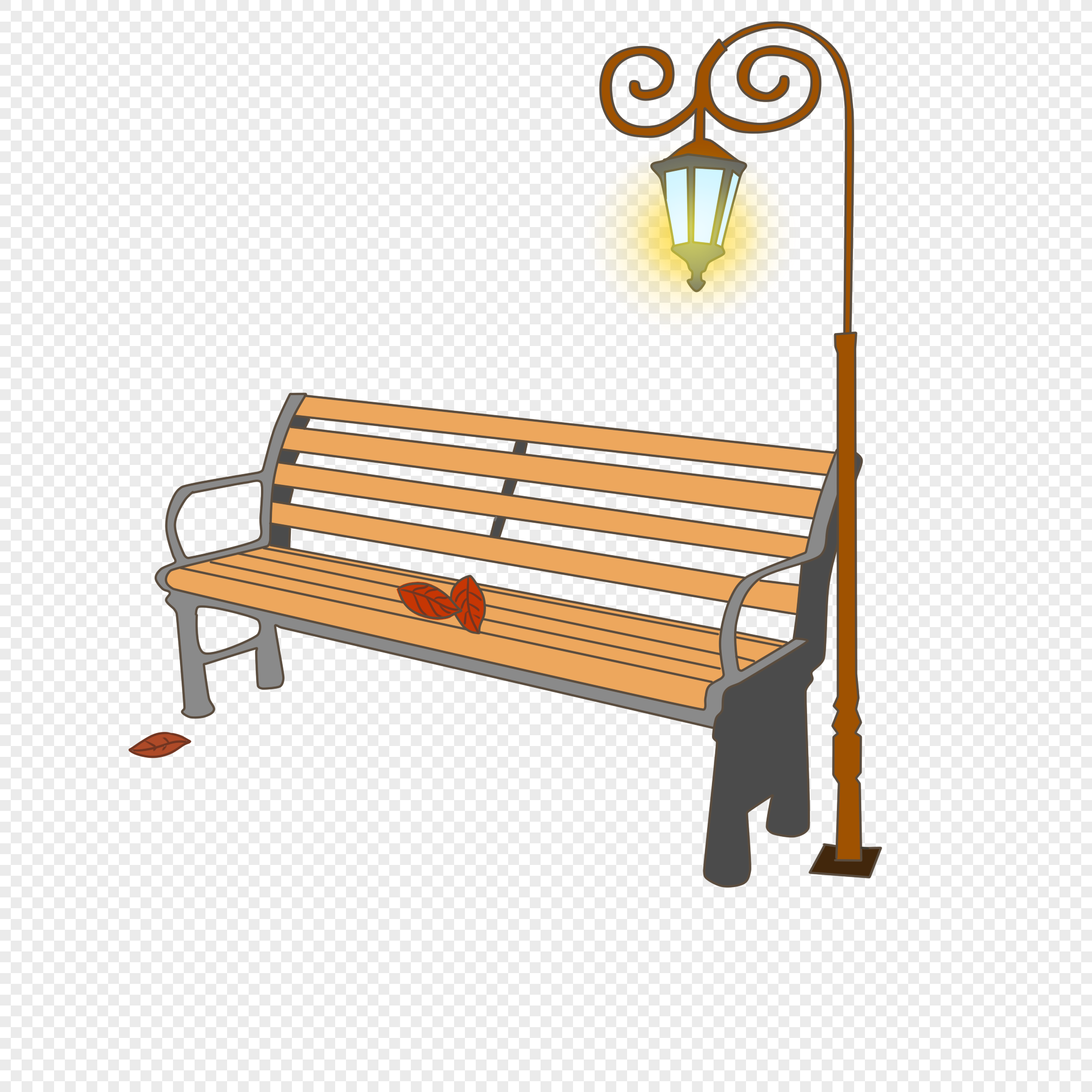 Скамейка с фонарём рисовать