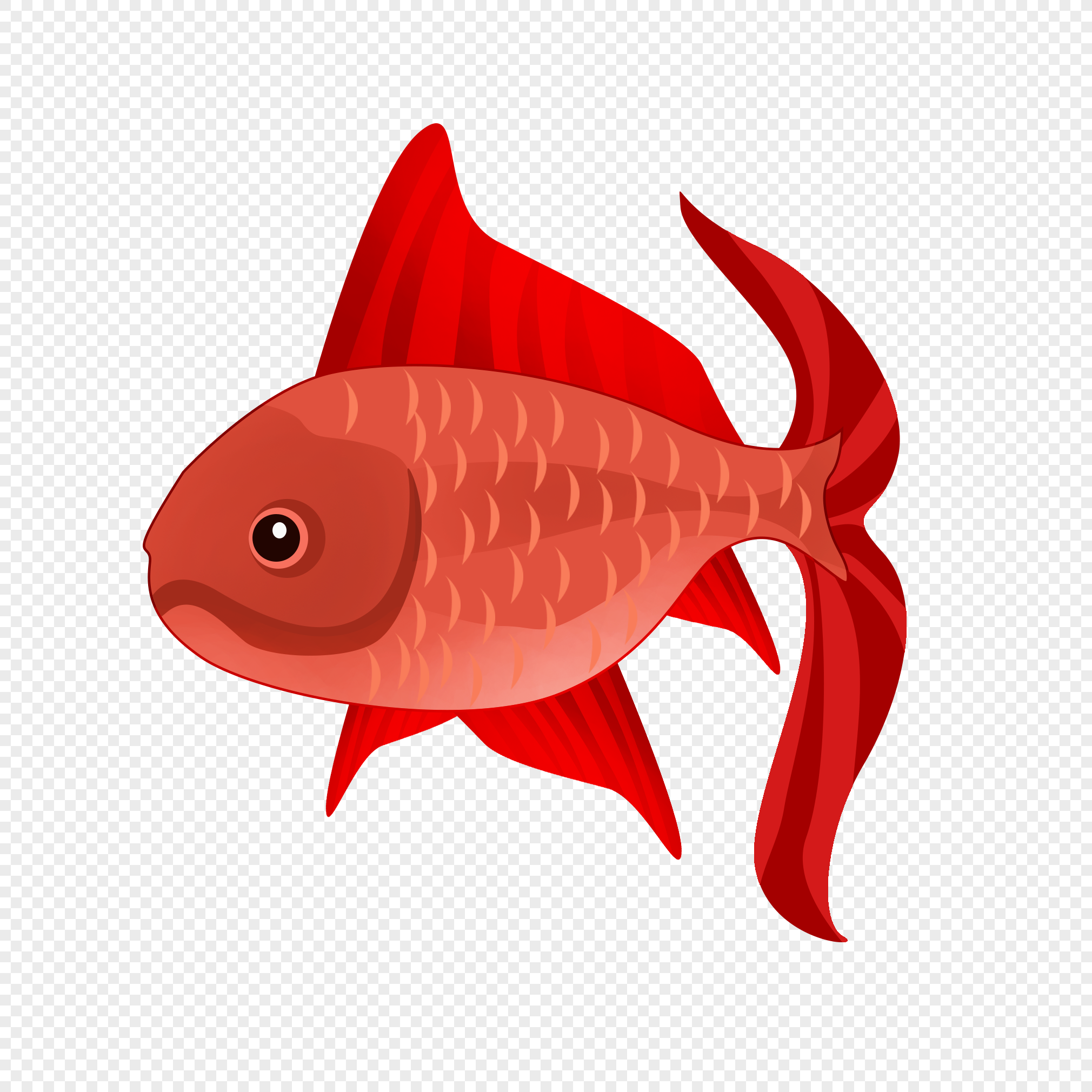 Red Cartoon Fish, Fish, Red Cartoon, Marine Life PNG Free Download