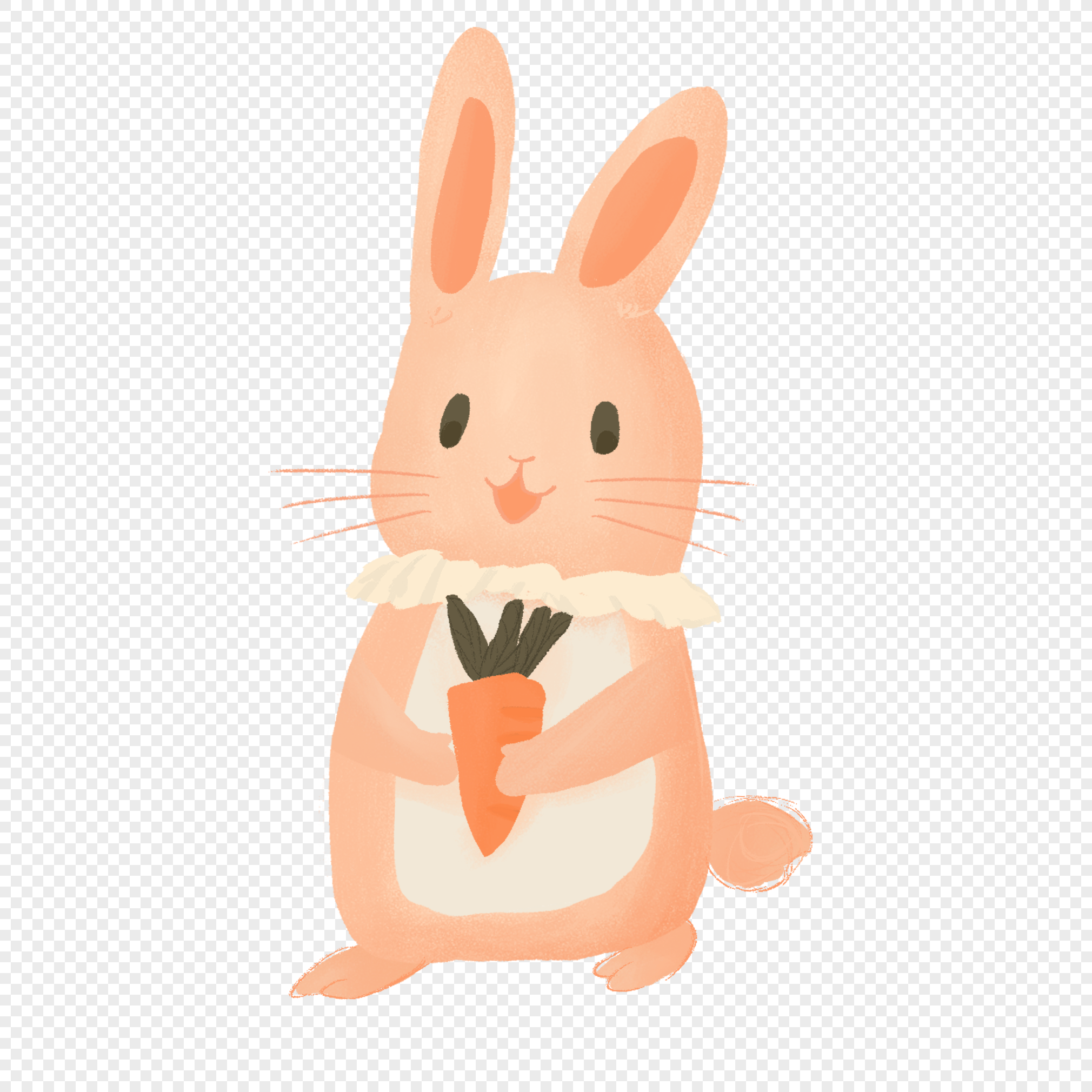 Кролик с морковкой в лапках