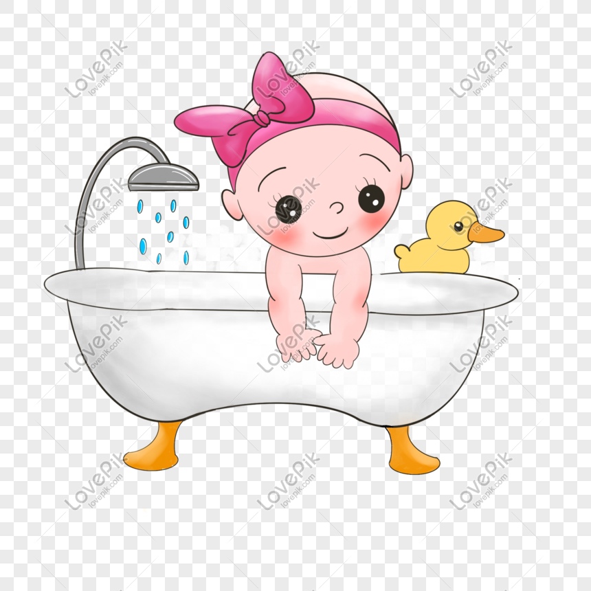 طفل يستحم كرتون