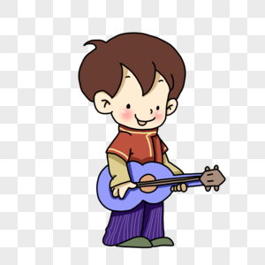  kartun  anak  laki laki bermain  gitar  PNG grafik gambar  