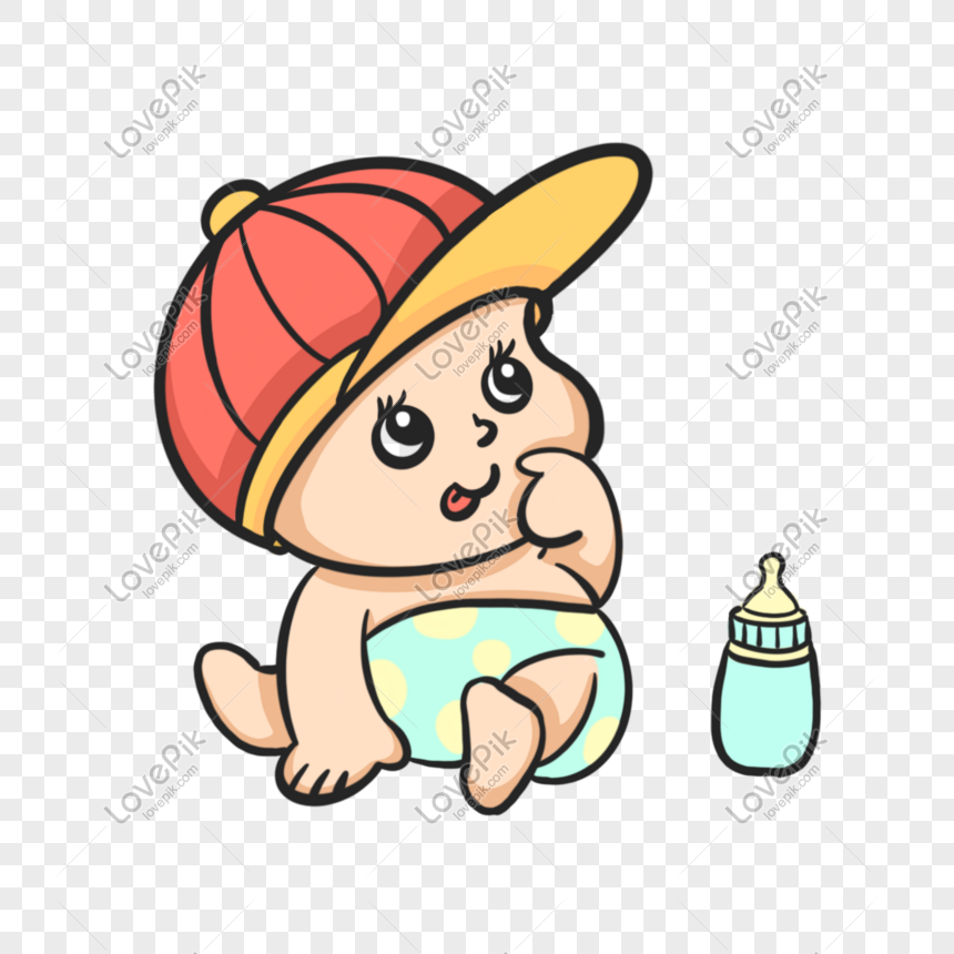 Niña Con Un Hermoso Sombrero Azul PNG ,dibujos Bebé, Lindo