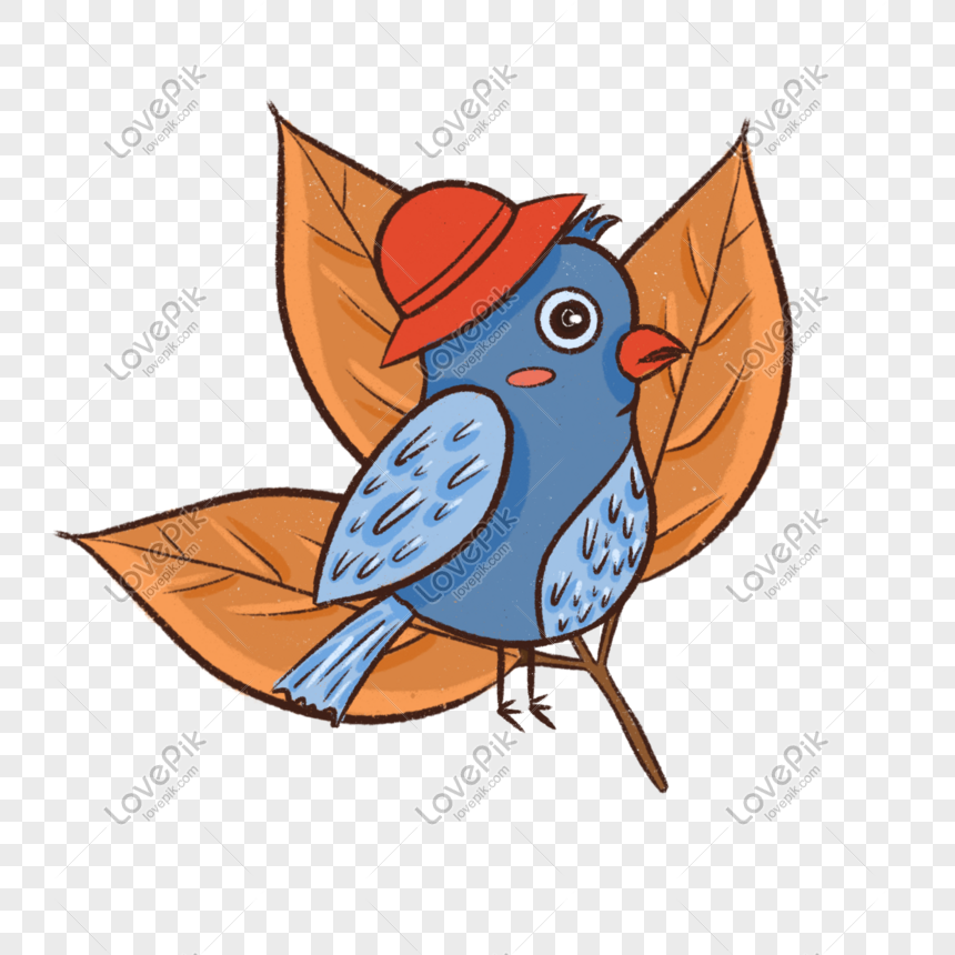 cartoon blue bird on autumn leaves png image picture free download 401548909 lovepik com cartoon blue bird on autumn leaves png