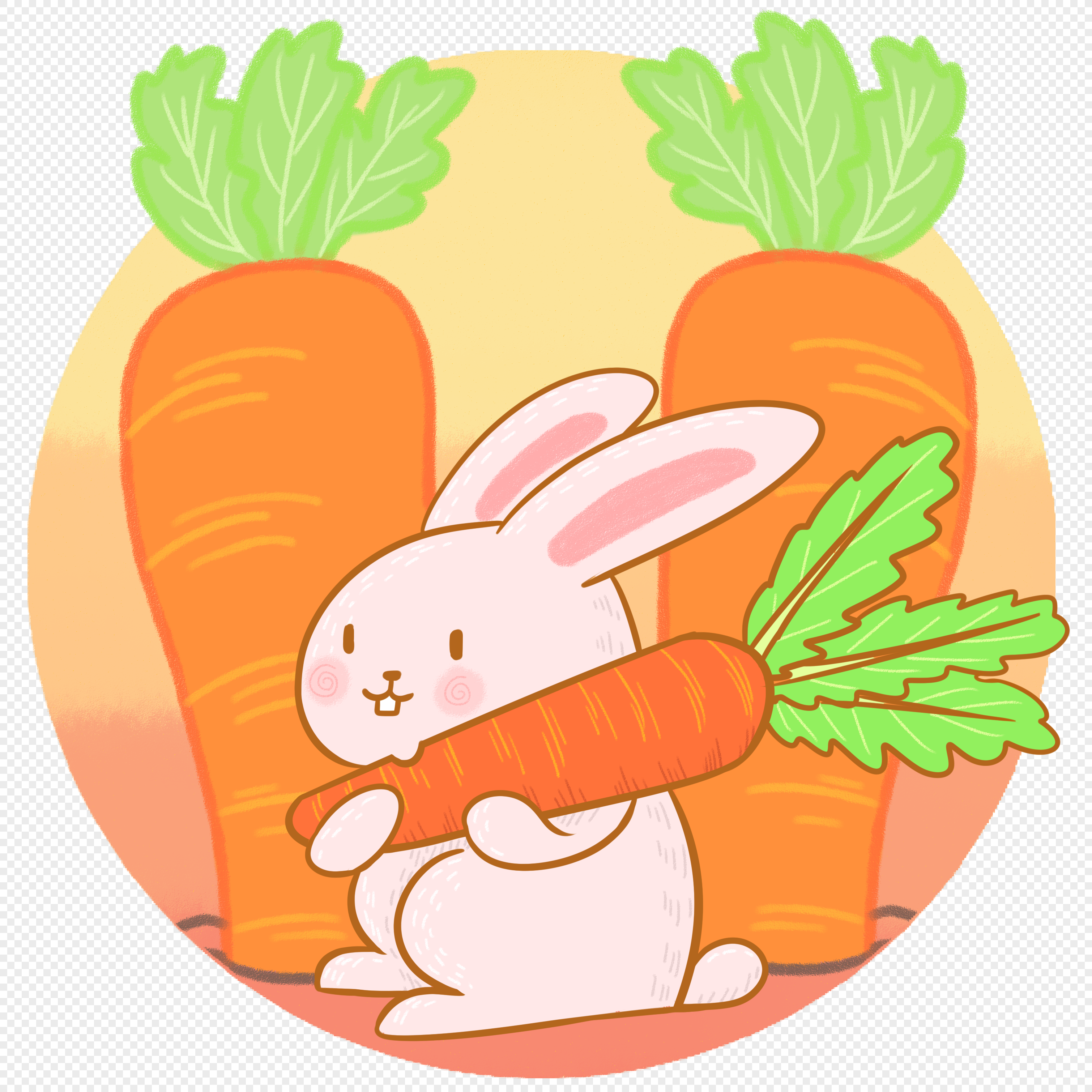 Аппликация заяц с морковкой