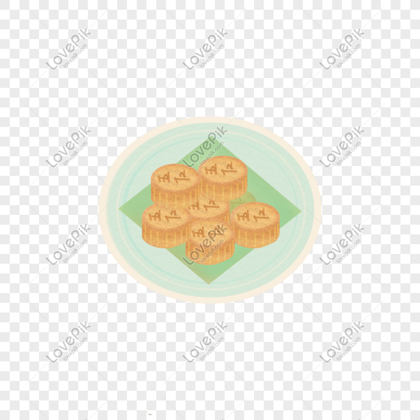 A Plate Of Five Moon Cakes PNG Hd Transparent Image And Clipart Image ...