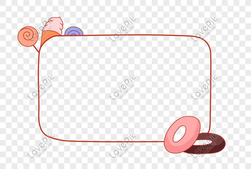 Hand Painted Small Fresh Hand Bag Border Pink Donut PNG Free Download ...