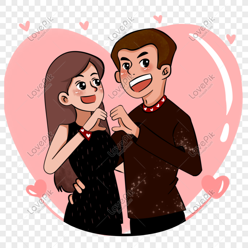 Cute Couple Cartoon Than Hand Drawn PNG White Transparent And Clipart Image  For Free Download - Lovepik | 401556182