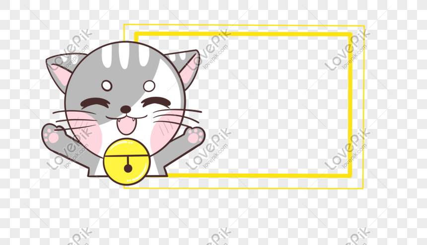 Cartoon Cat Small Fresh Cute Border Png Image Psd File Free Download Lovepik