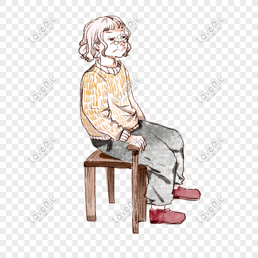Sitting Old Woman PNG Picture And Clipart Image For Free Download - Lovepik  | 401558395