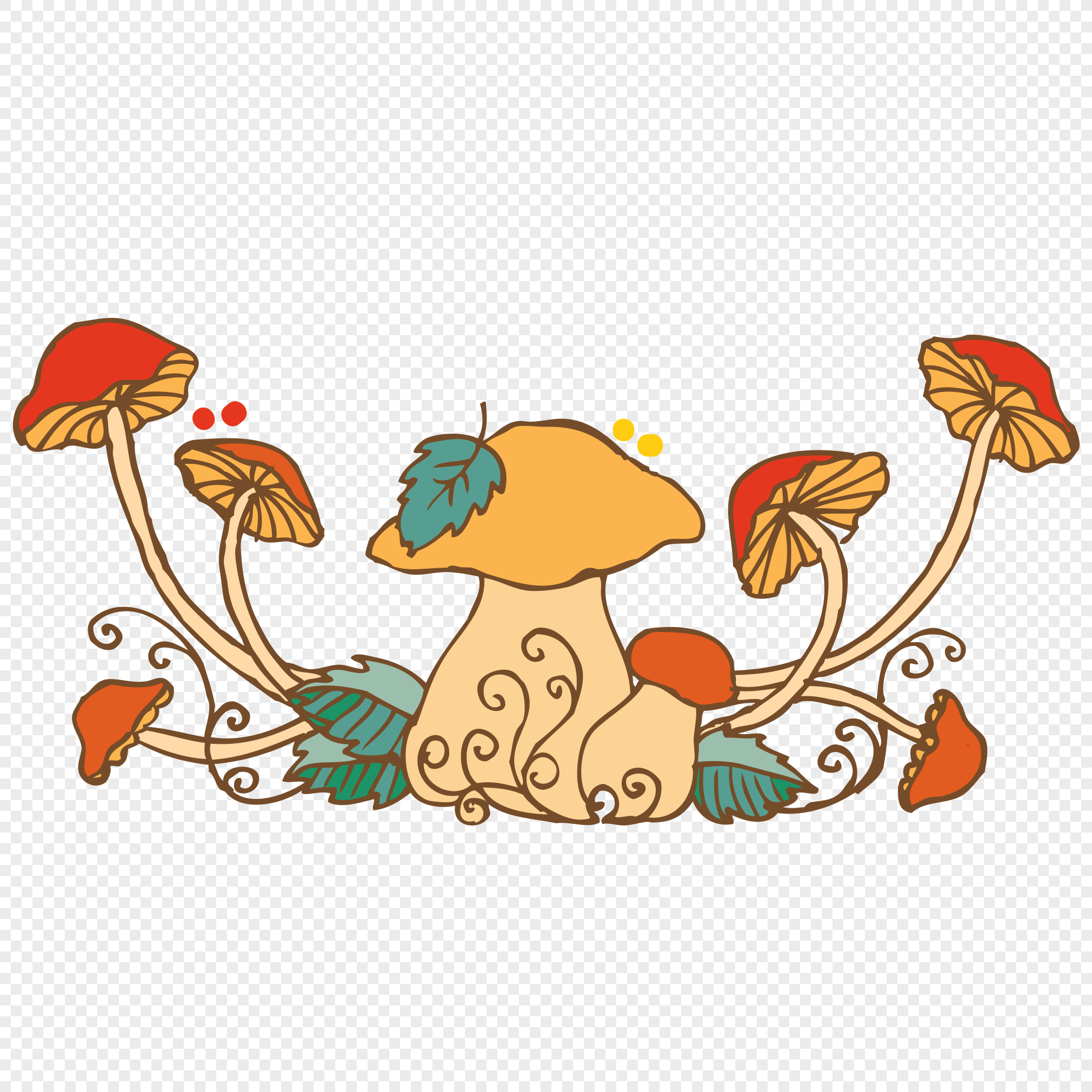 Орнамент растительный грибов