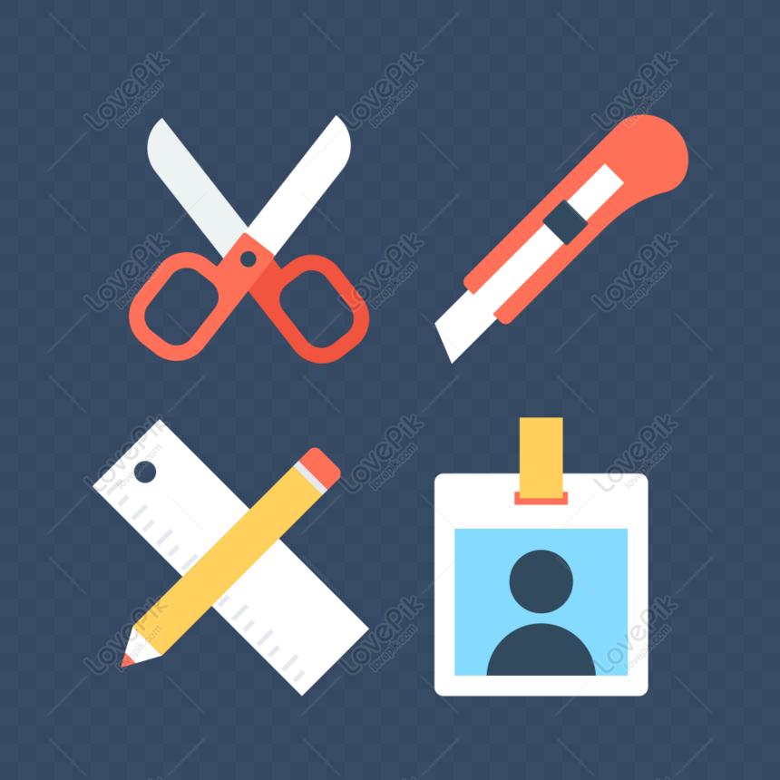 Tool Scissors Knife Ruler Pencil Work Card Icon Free Material Png Image Picture Free Download 401560370 Lovepik Com