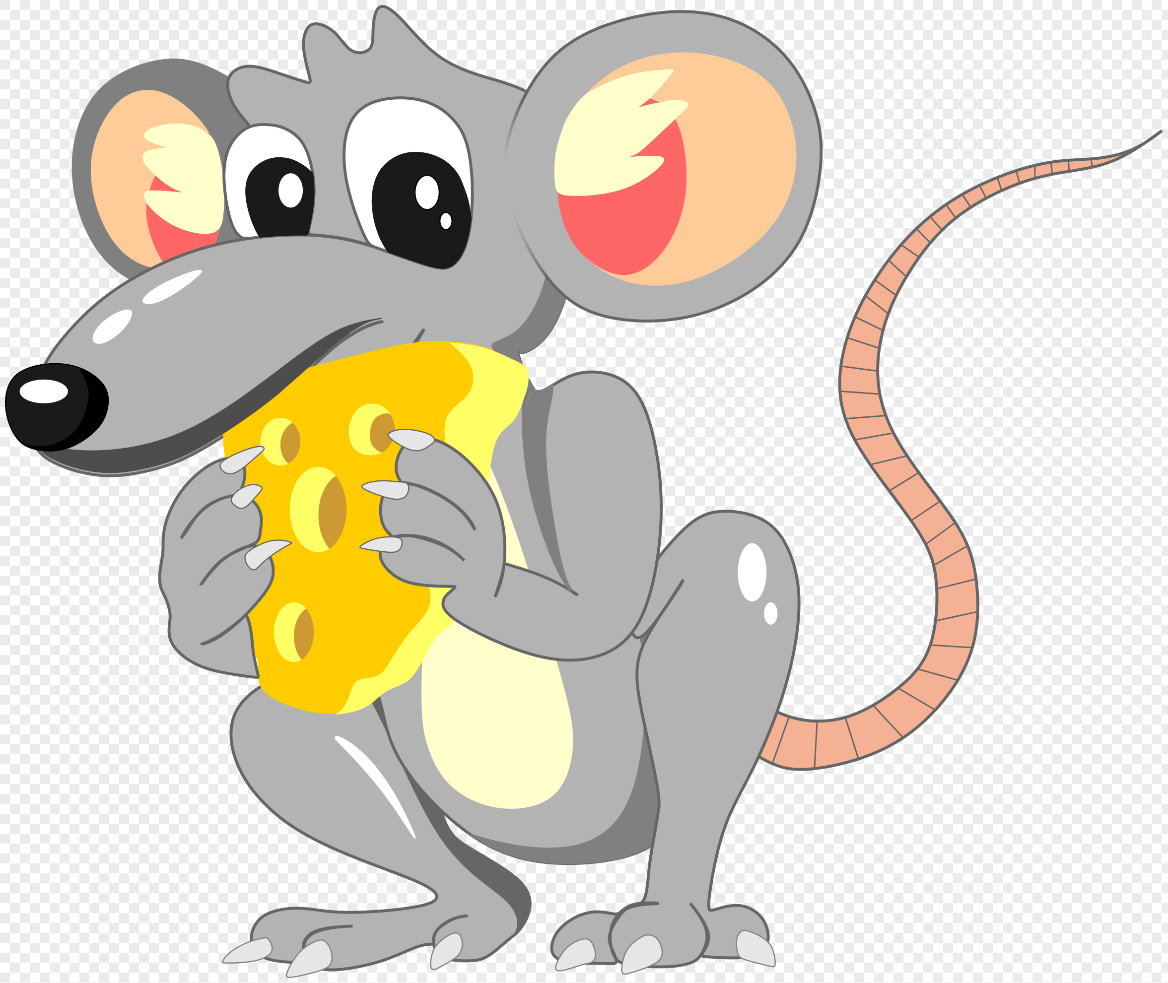 cartoon mouse eating cheese