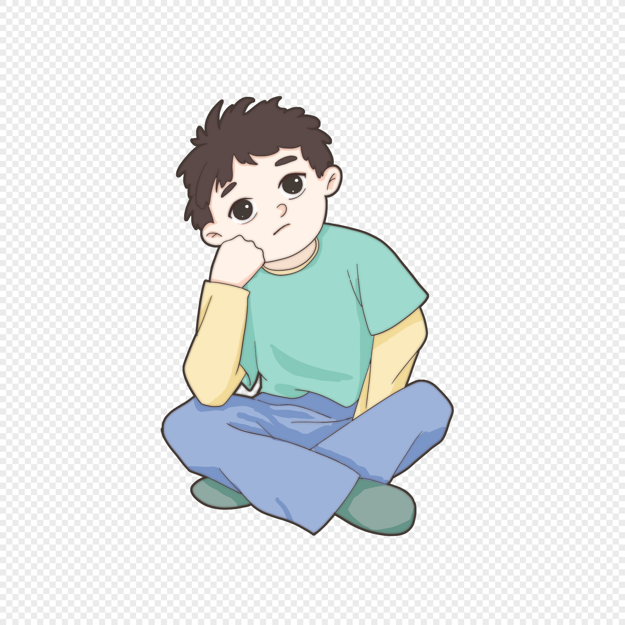 Thinking Boy PNG Images With Transparent Background | Free Download On  Lovepik