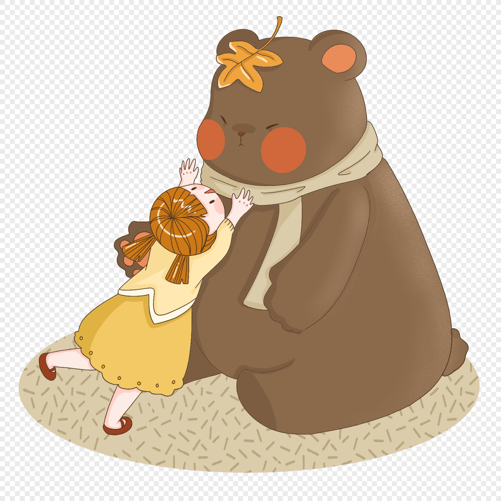Девочка ругает медведя