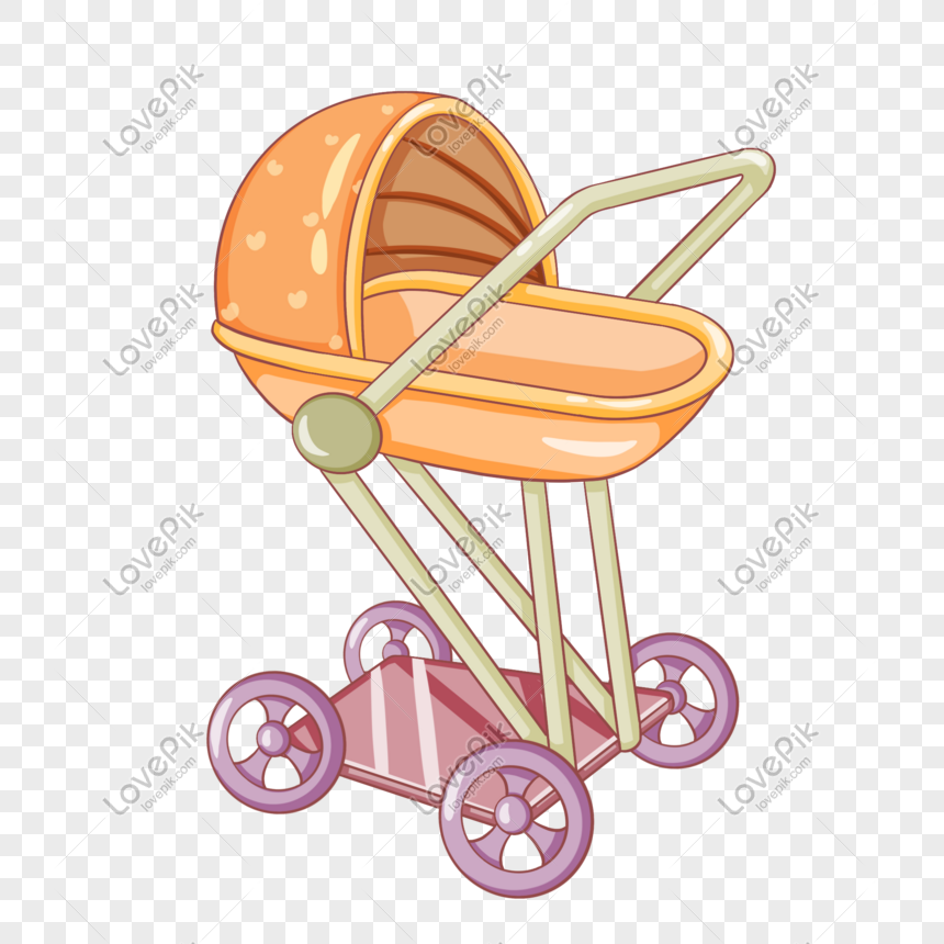 Hand Painted Baby Stroller Png Image Picture Free Download