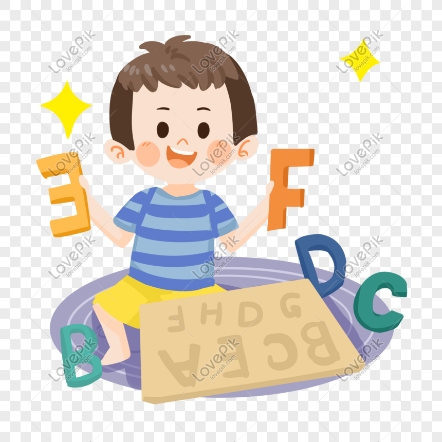 Cartoon Boy Learning English For Children PNG White Transparent And Clipart  Image For Free Download - Lovepik | 401571082