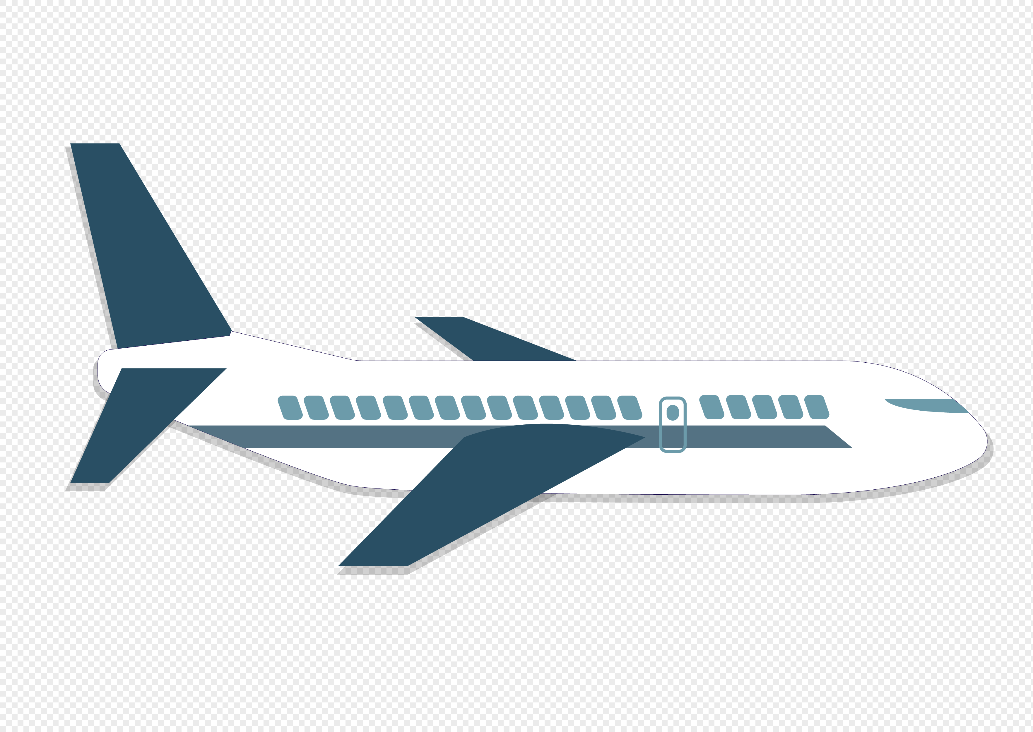 Hand drawn cartoon airplane flat vector illustration material png image ...