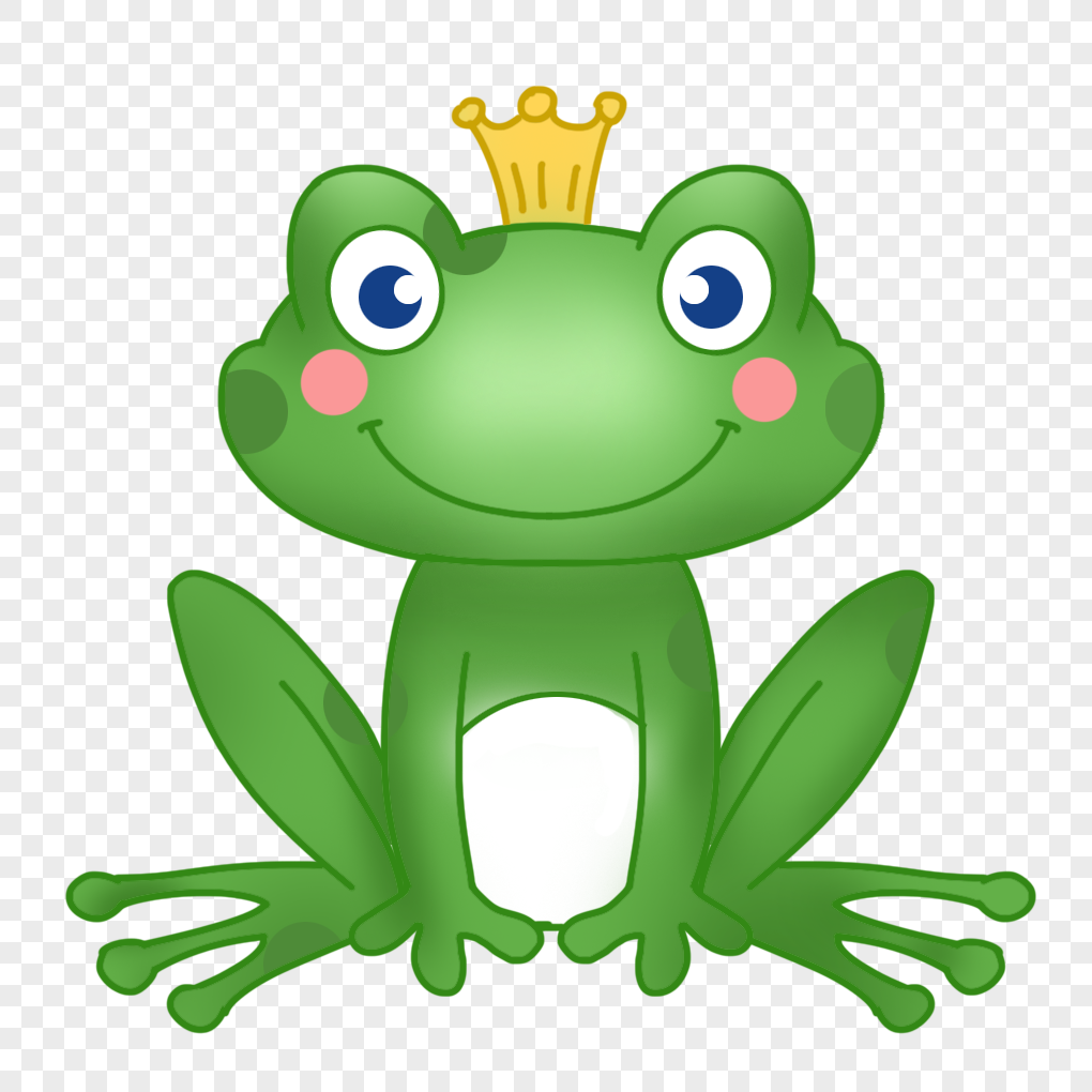 A cute frog has a crown on top of the head png image_picture free ...