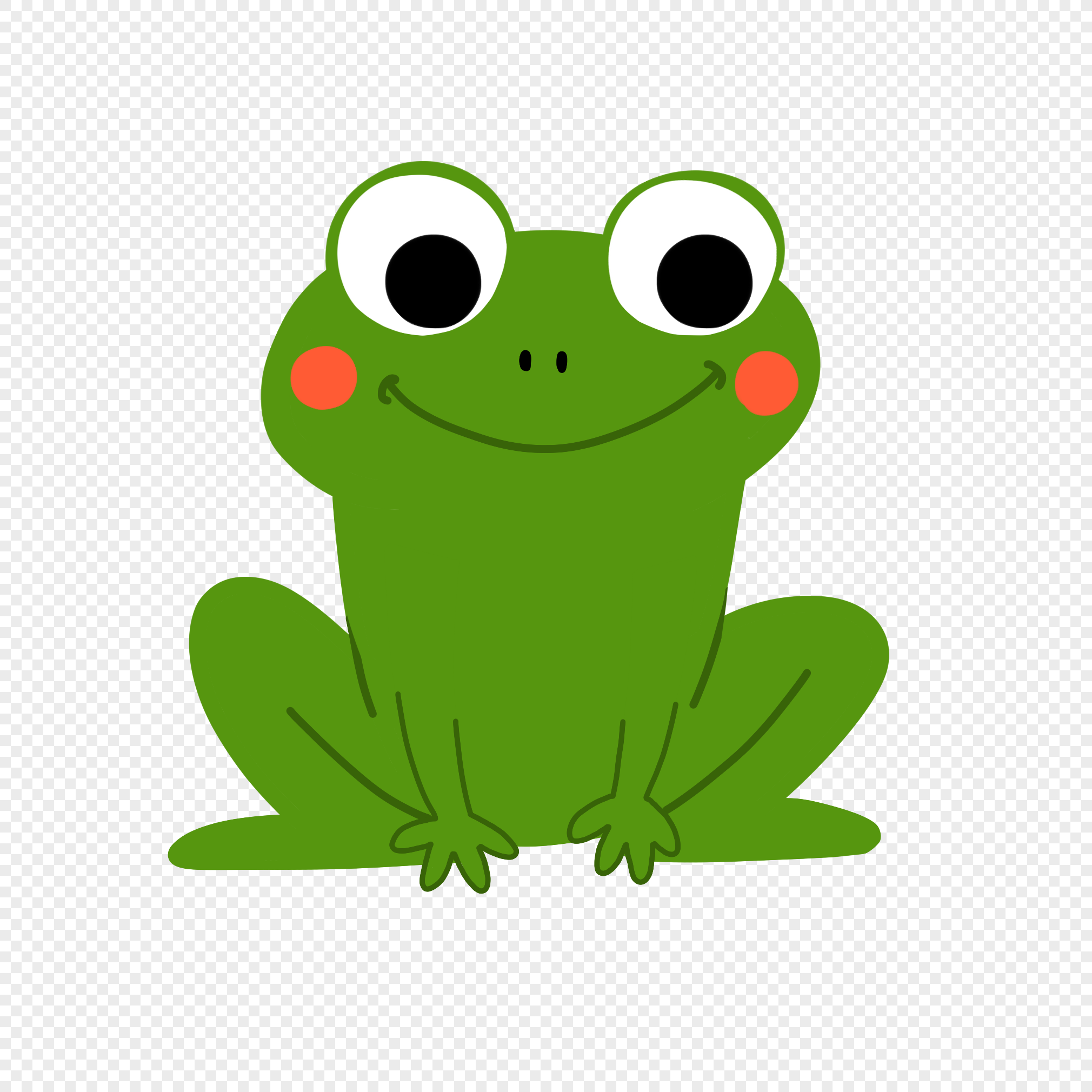 青蛙PSD圖案素材免費下載，可愛卡通圖片，尺寸2000 × 2000px - Lovepik