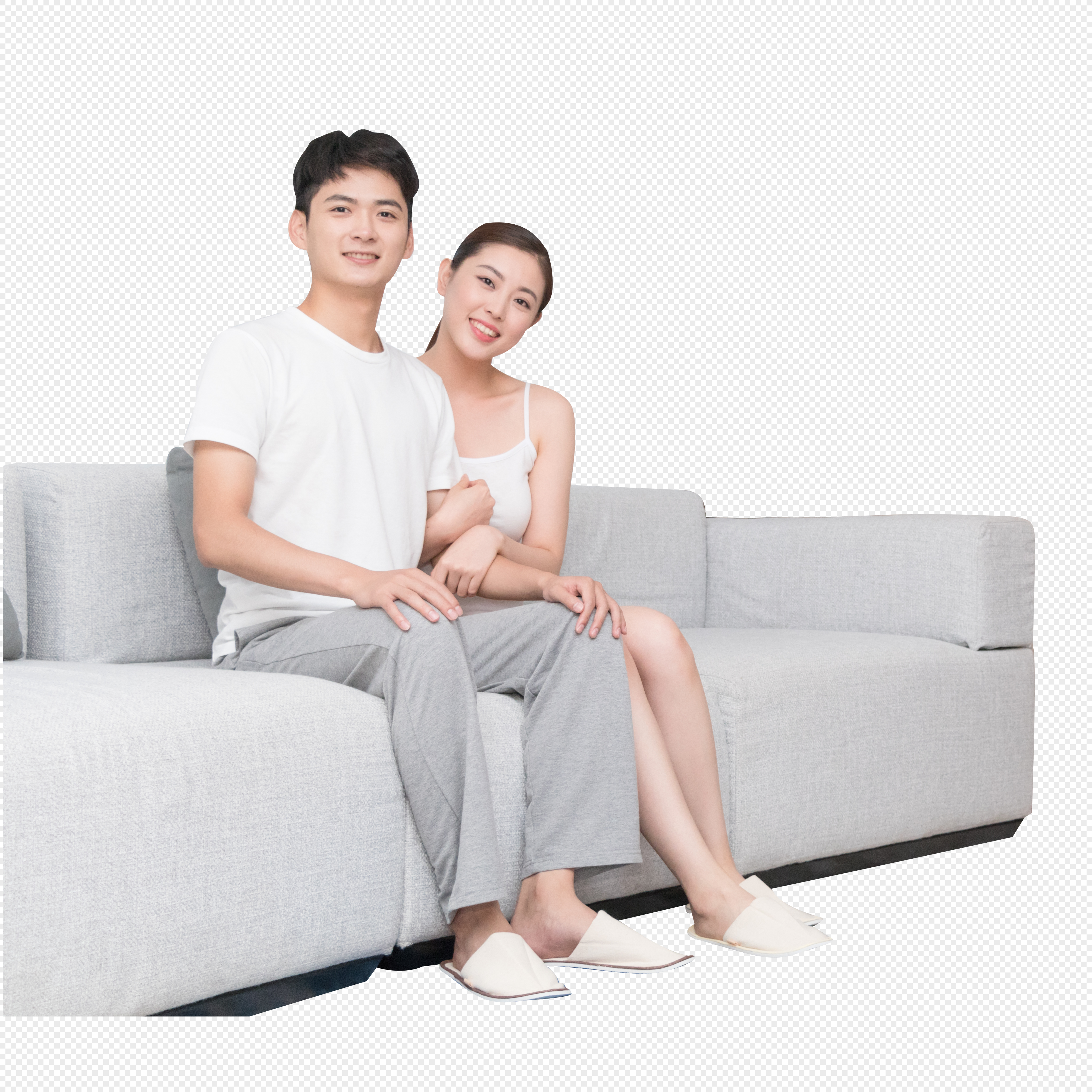 Couple PNG on the Sofa