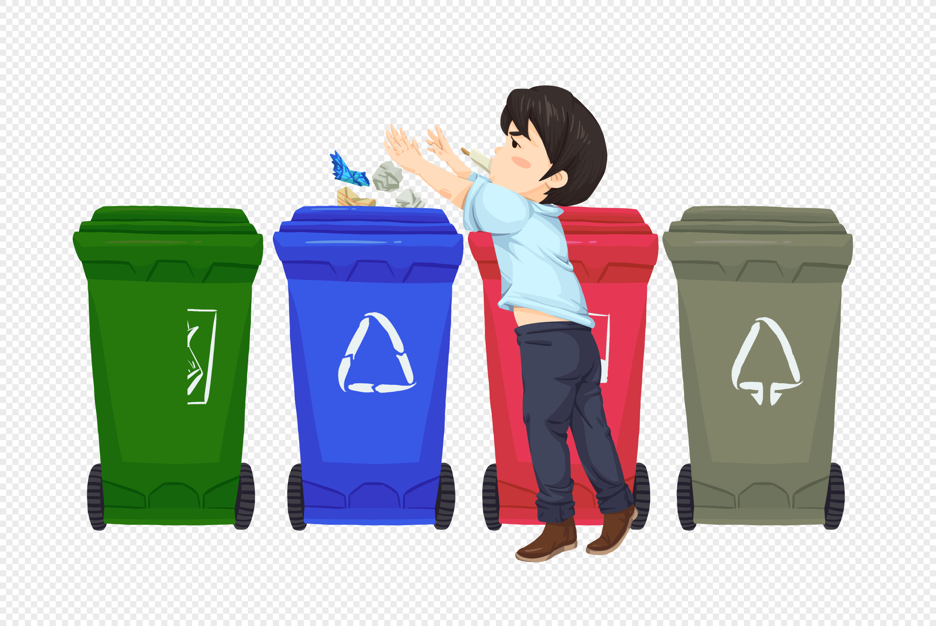 Дети сортируют мусор