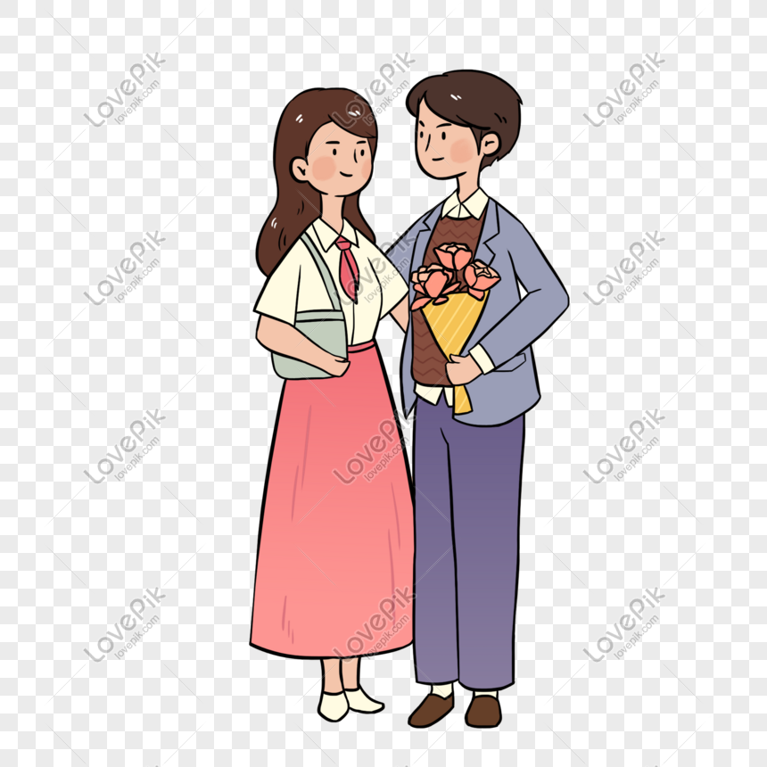 Hand Drawn Bouquet Couple PNG Transparent And Clipart Image For Free ...