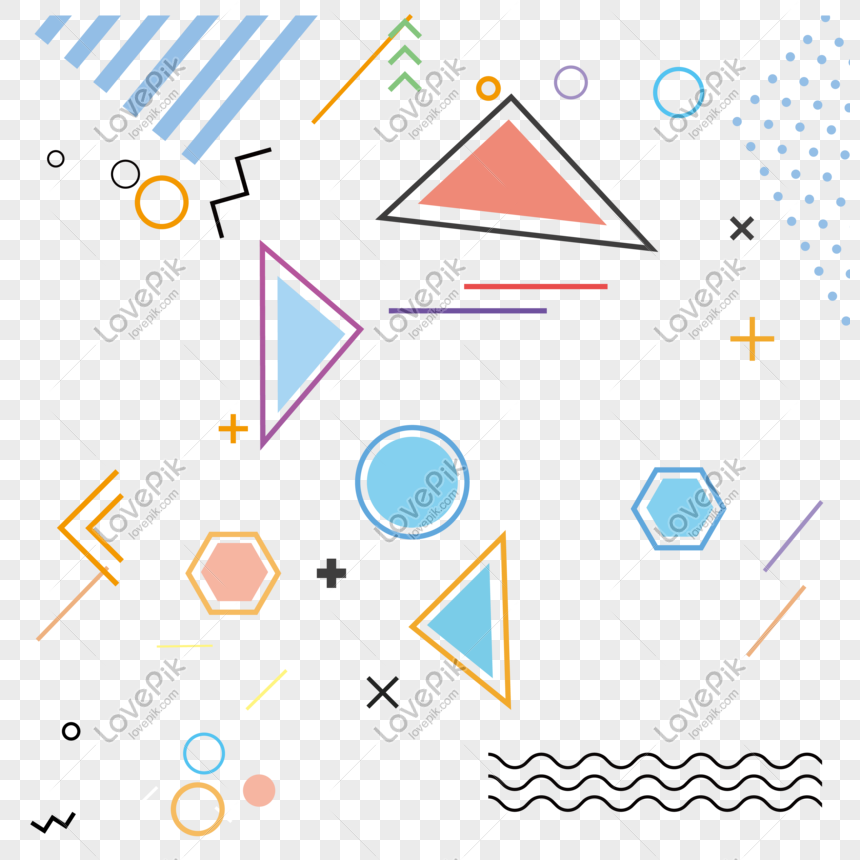 Memphis geometric pattern shading free map png image_picture free ...