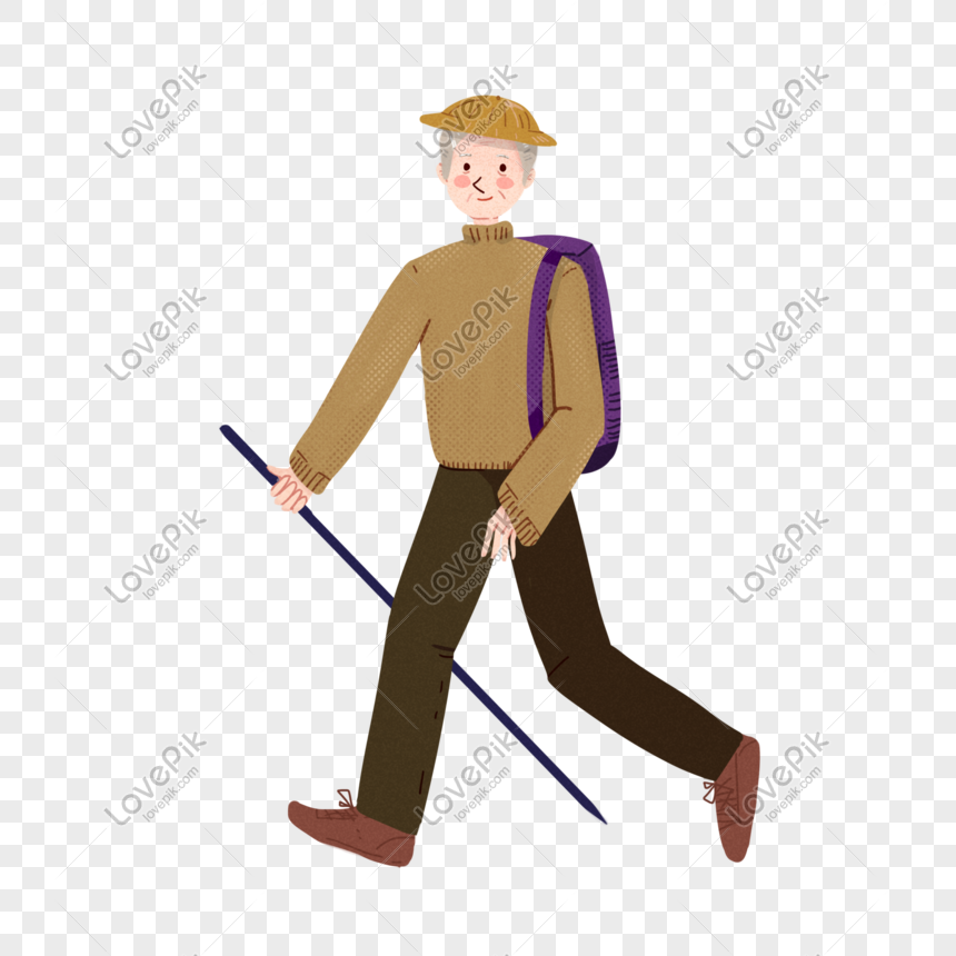 Hand Drawn Cartoon Old Man Climbing A Mountain PNG Hd Transparent Image And  Clipart Image For Free Download - Lovepik | 401608554