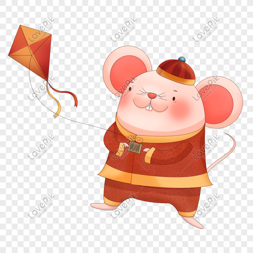 New Years Kite Flying Mouse Png Image Psd File Free Download Lovepik 401616495