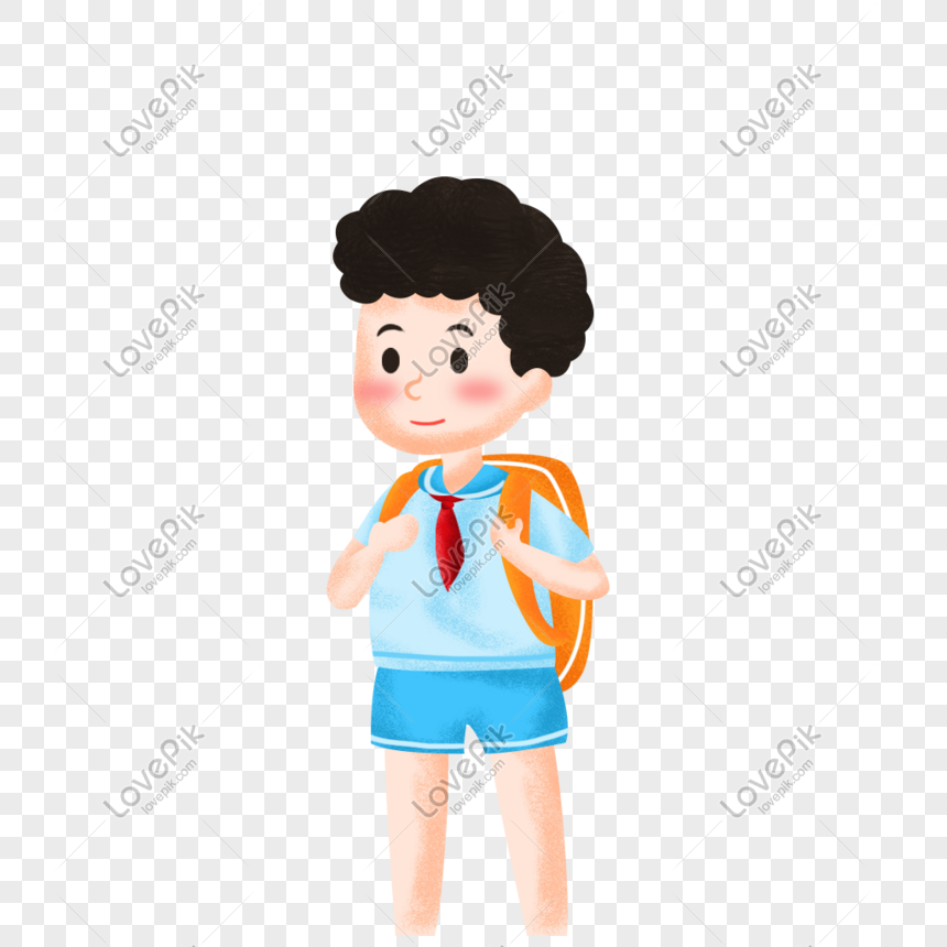 إنكوميوم يسمع من لي صورة طفل يحمل حقيبة كارتون