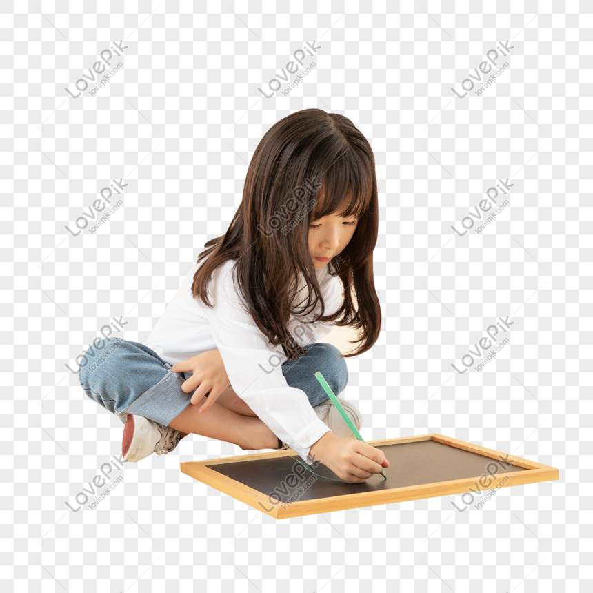 Girl Sitting On The Floor Drawing Png Image Psd File Free Download Lovepik