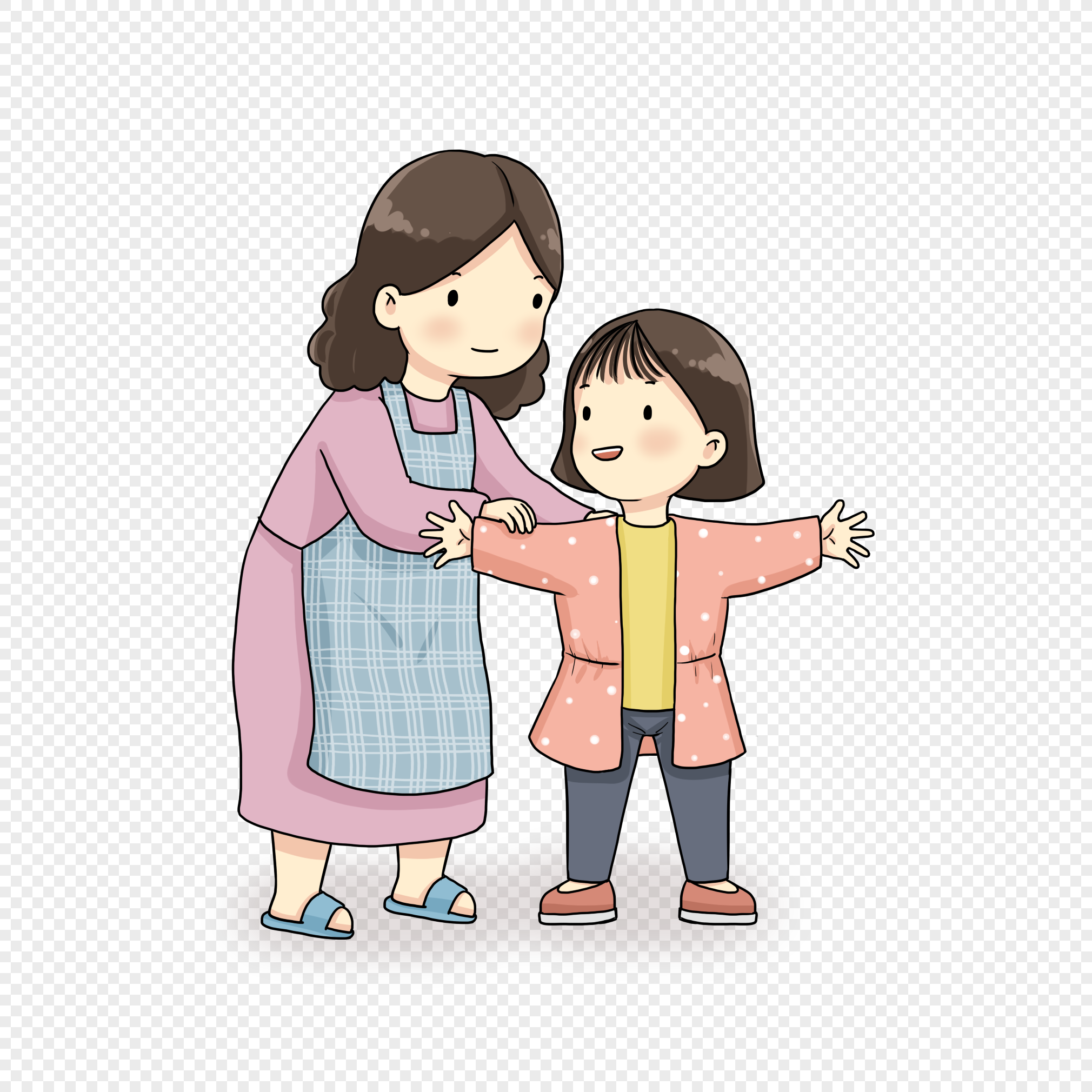 Mother Adds Clothes To Children, Mother, Children, Add PNG Free ...