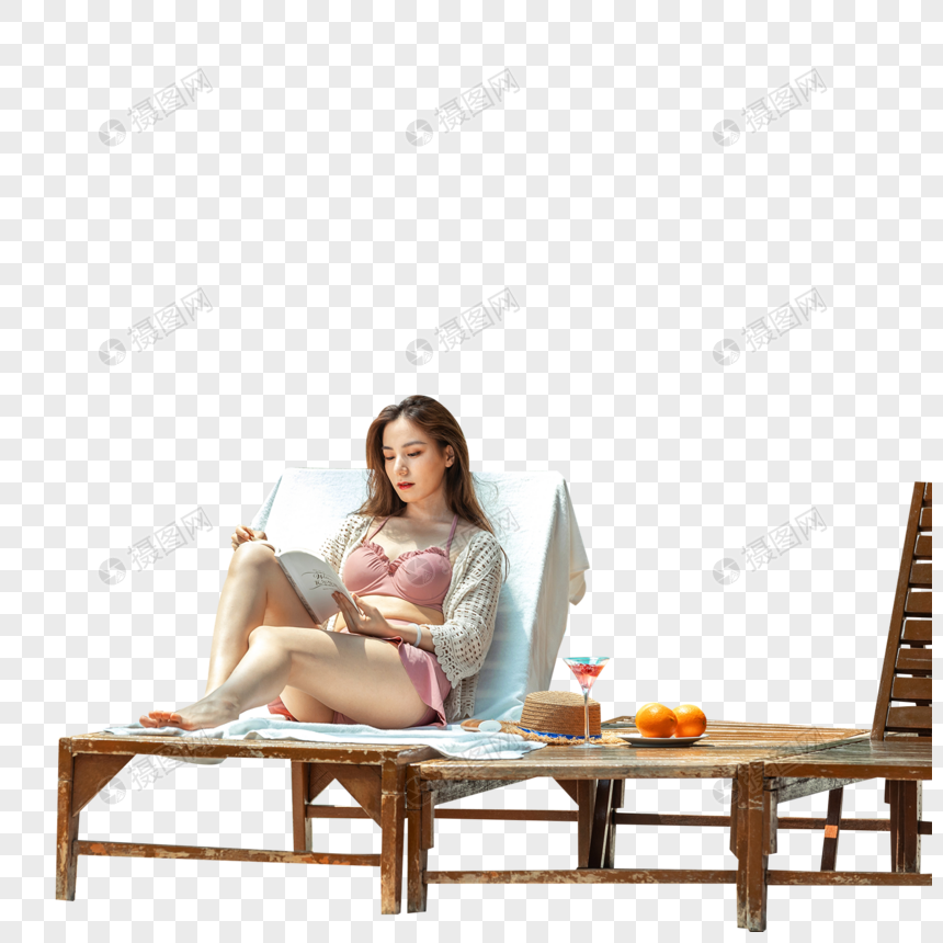 Female Summer Beach Chair Reading Book Png Image Psd File Free Download Lovepik 401625026