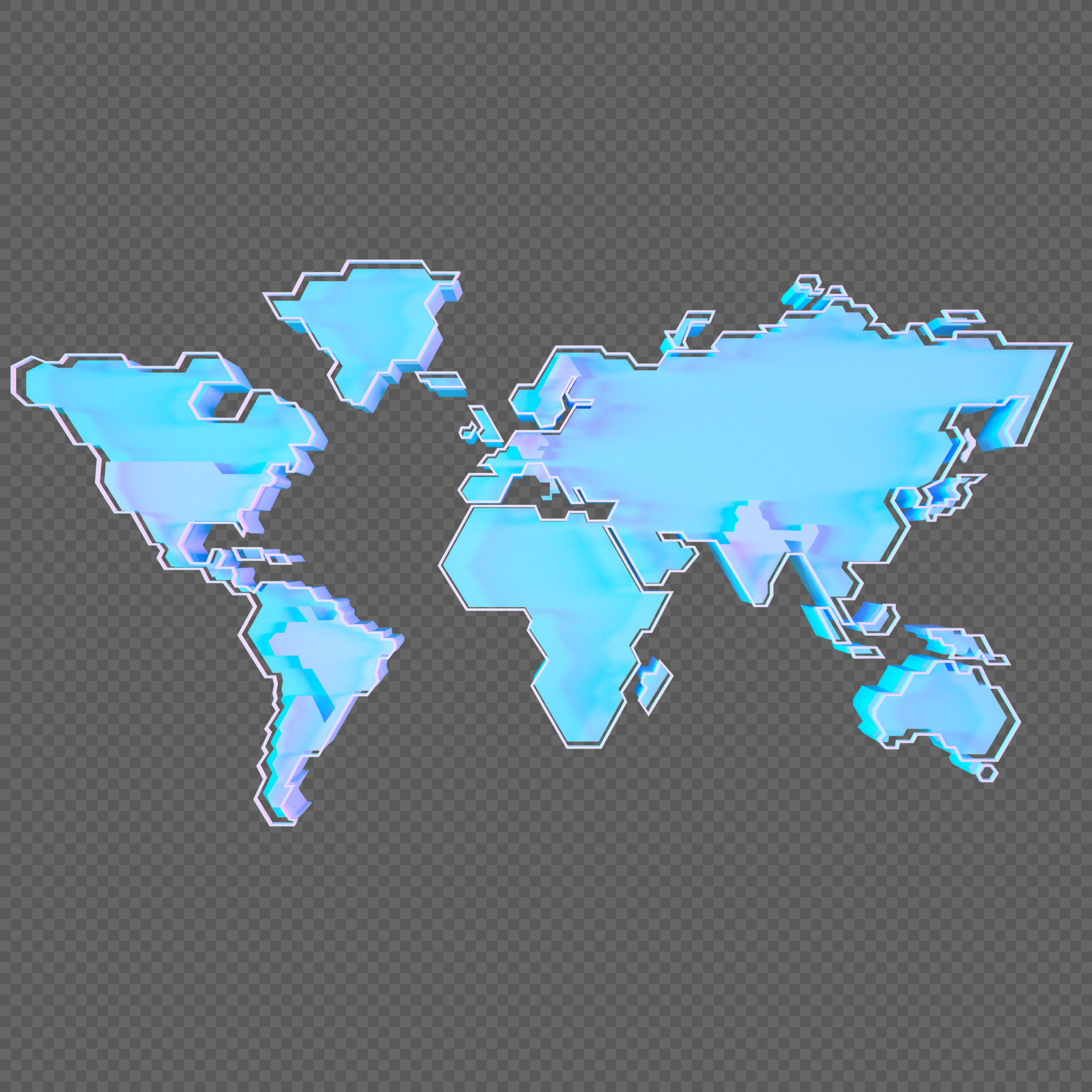 3d model of technology future world map png image_picture free download ...
