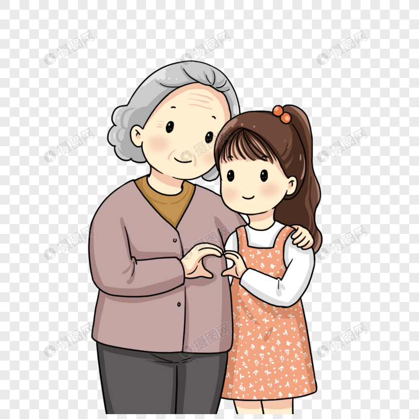 Girl And Grandma, Grandmother, Respecting The Old And Loving The Old,  Accompanying The Elderly PNG Transparent Background And Clipart Image For  Free Download - Lovepik