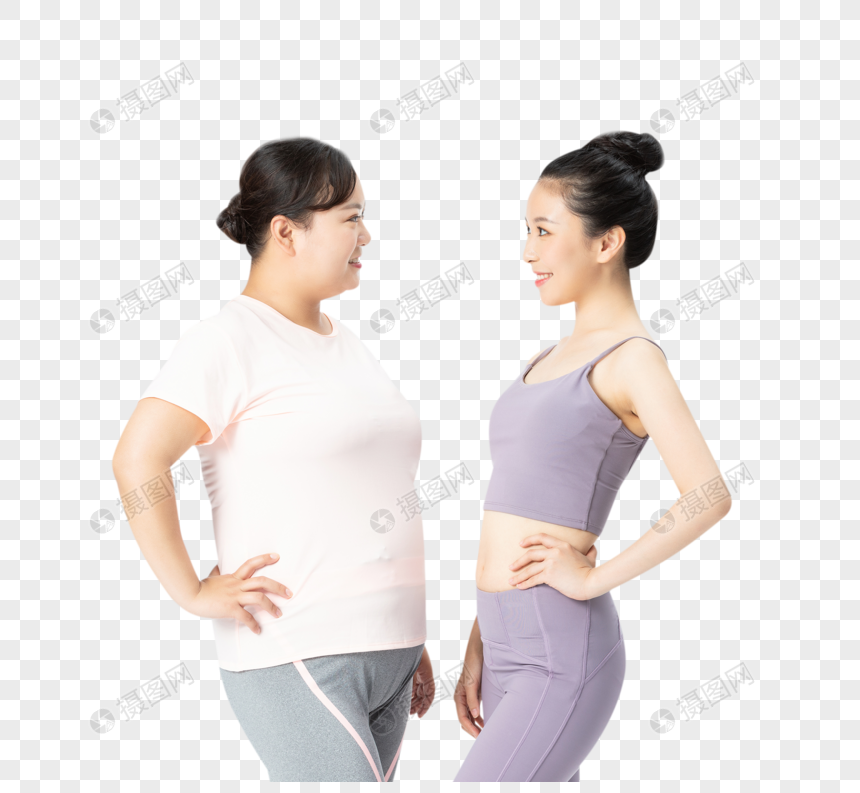 Fat and slim woman figures on transparent background PNG - Similar PNG