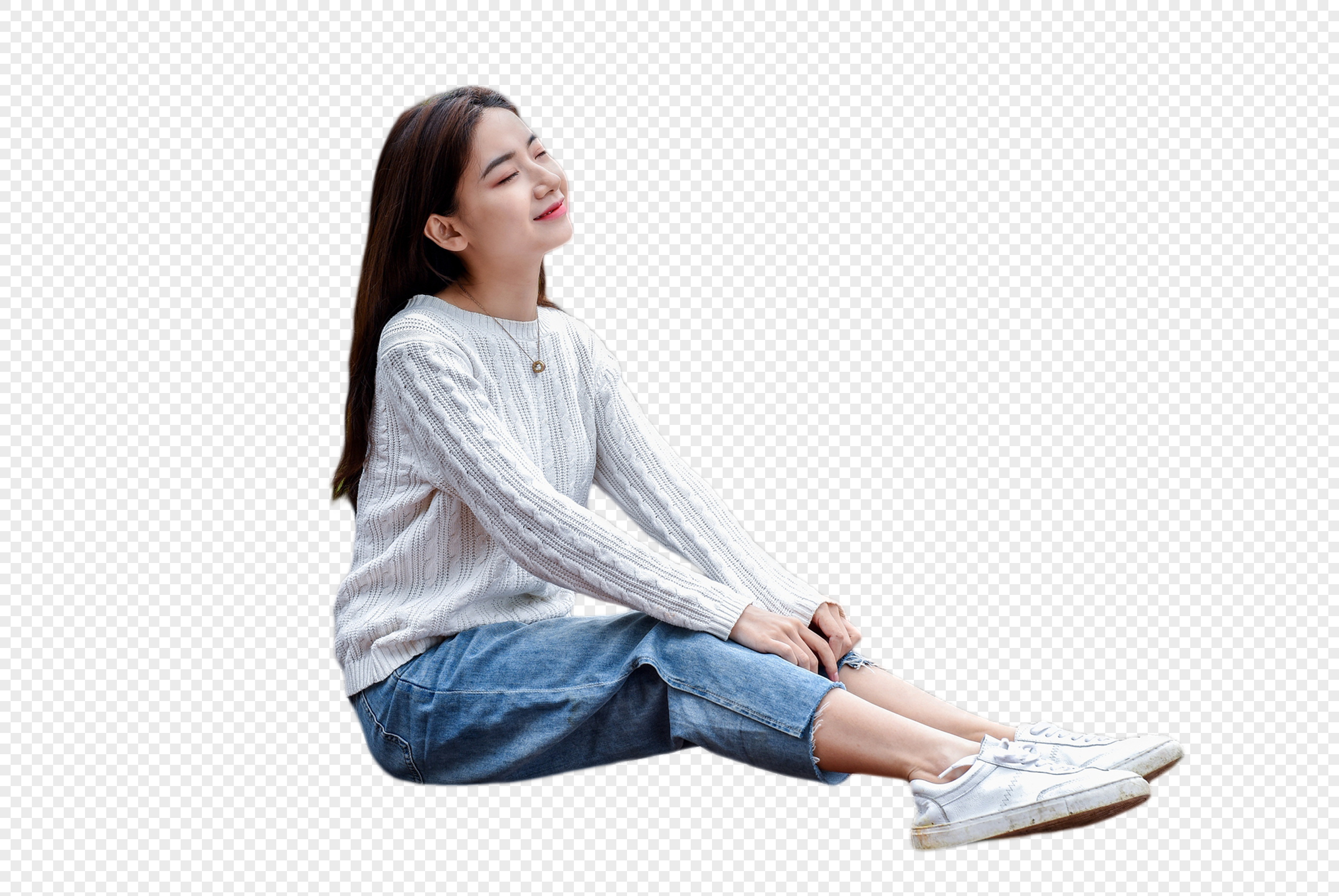 Female Classmate Sitting On The Floor, Classmate, Characters, Book PNG ...