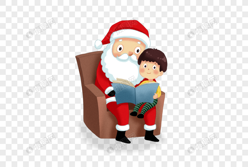 santa claus with children clip art