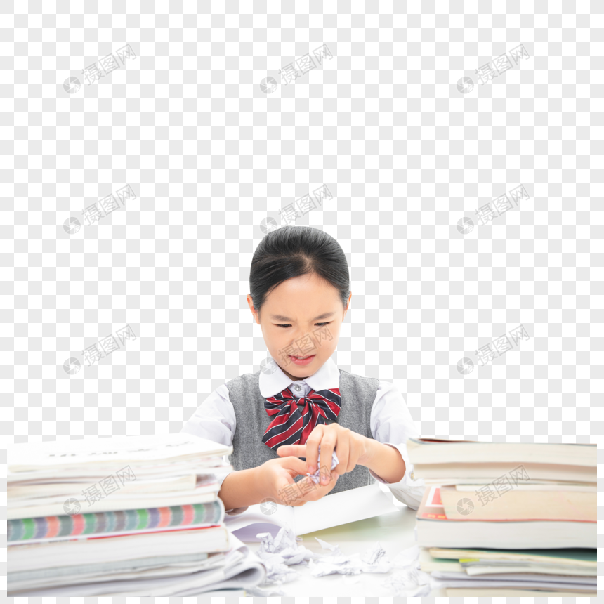 Grumpy Girl Doing Homework Png Image Picture Free Download Lovepik Com