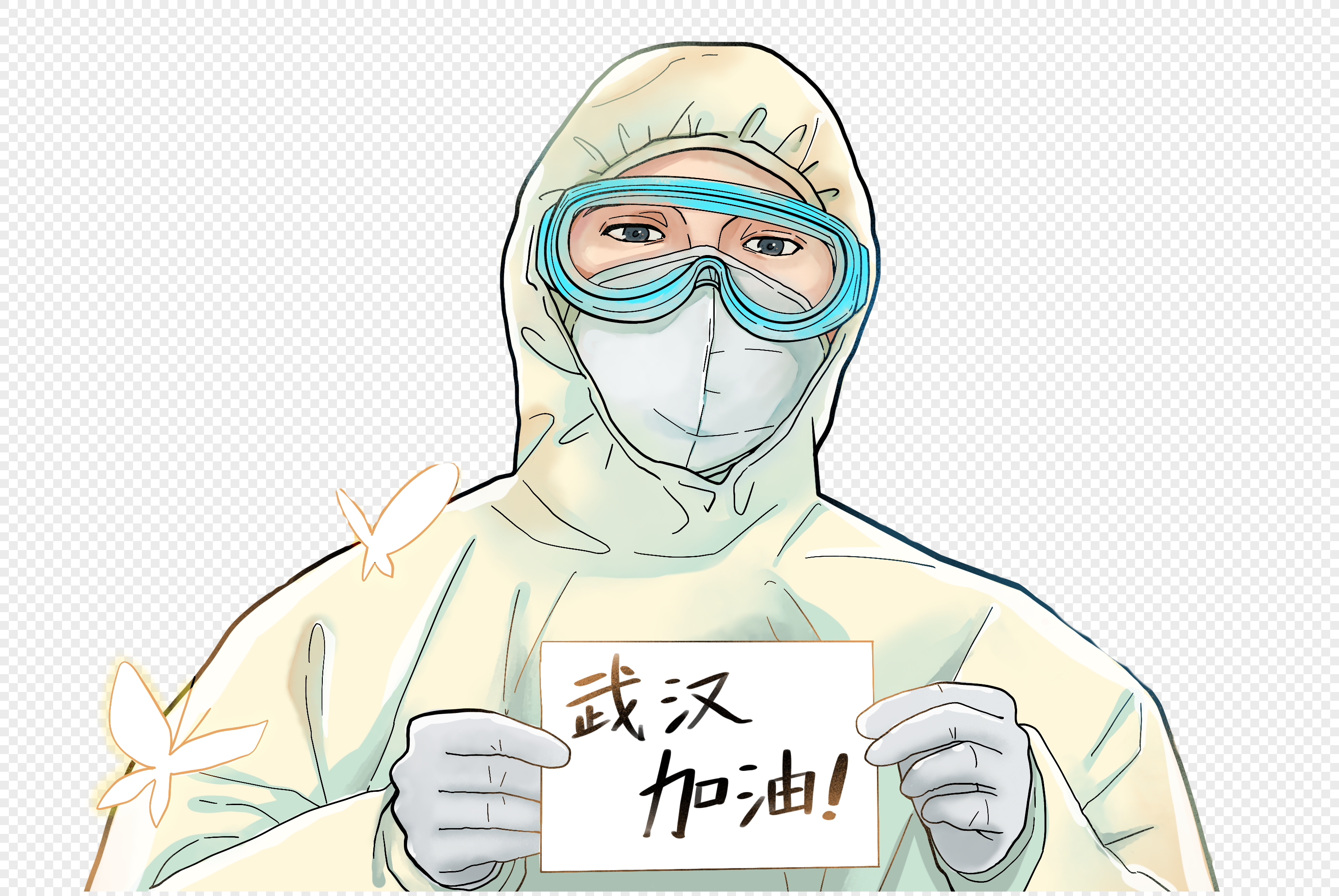 Человек в маске от коронавируса рисунок