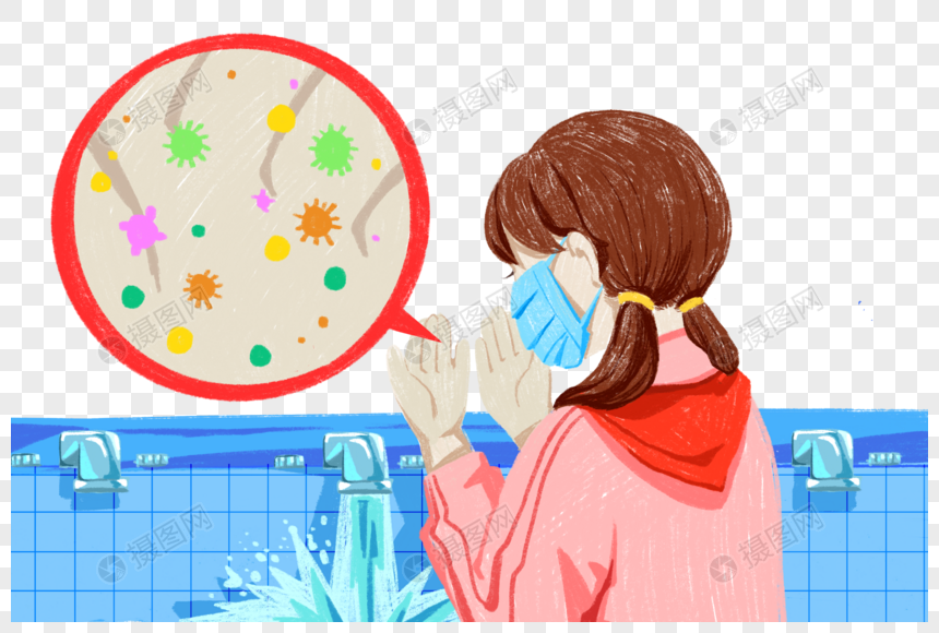 Girl In A Mask Washes Her Hands Frequently PNG Transparent Background And  Clipart Image For Free Download - Lovepik | 401675580