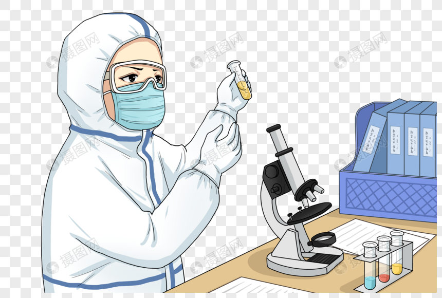 Doctor Wearing Protective Clothing Doing Research Png Hd Transparent