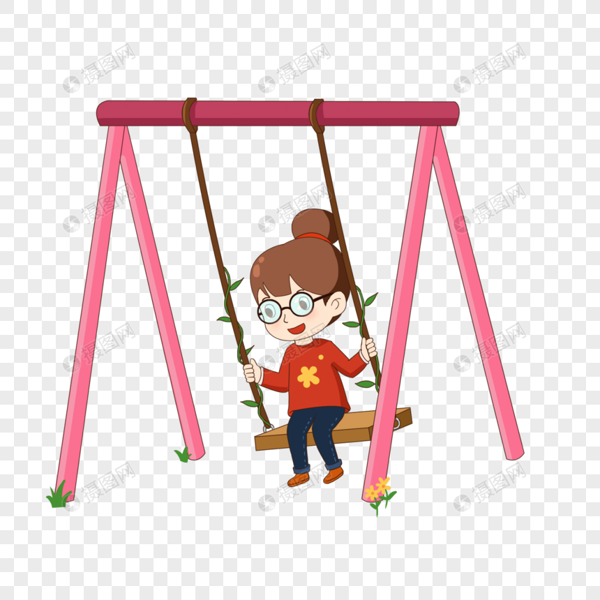 Kids Swinging Cartoon Elements PNG Image Free Download And Clipart Image  For Free Download - Lovepik | 401688431