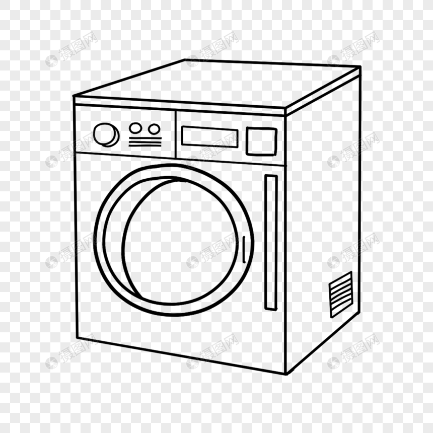 Washing machine in continuous line drawing style Vector Image