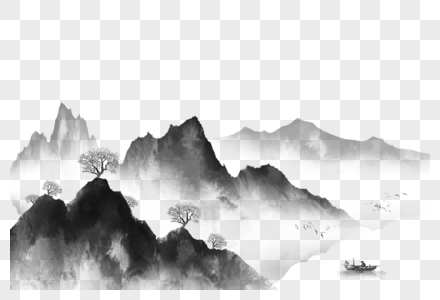 Traditional Ink Landscape PNG Images With Transparent Background | Free ...