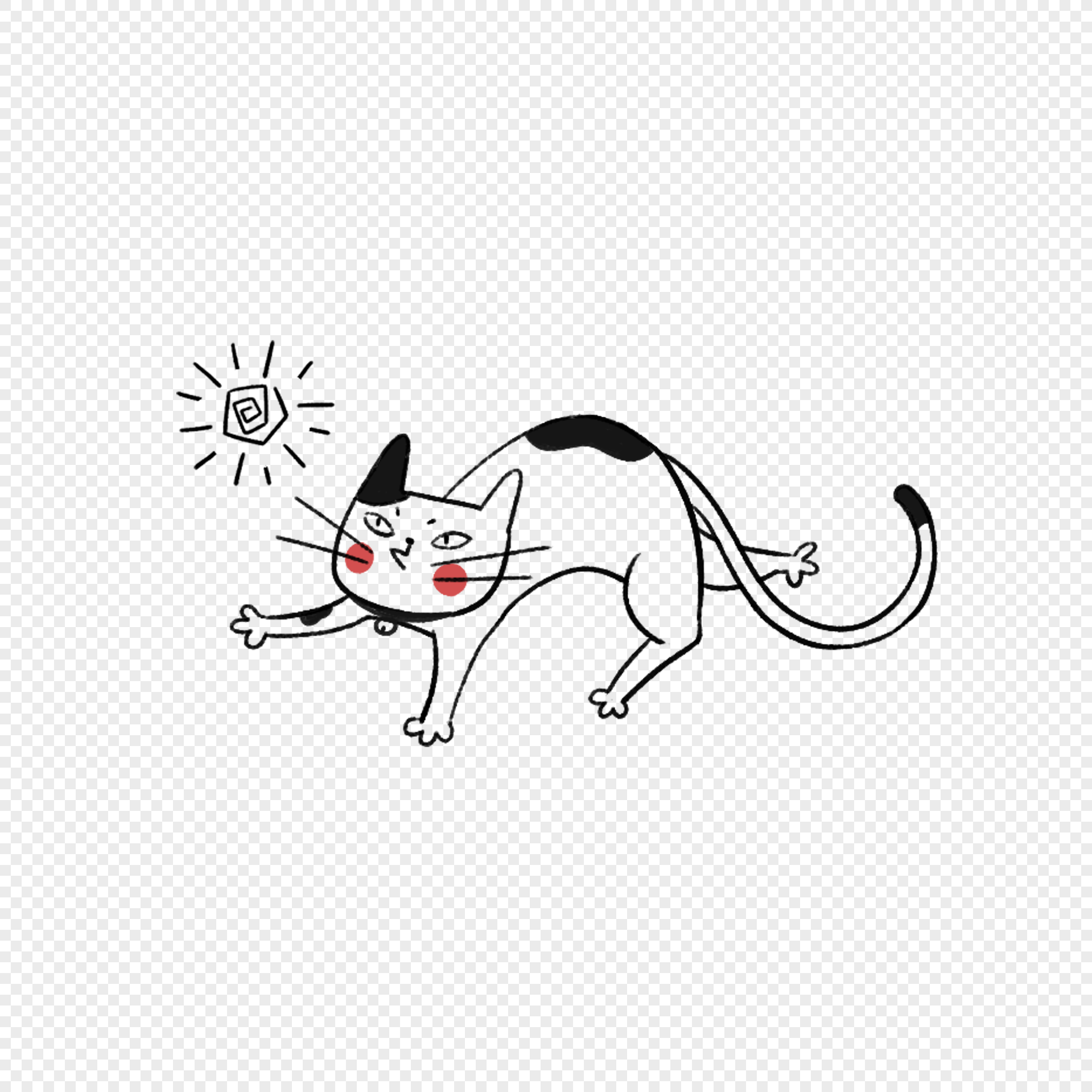 cat stick drawing